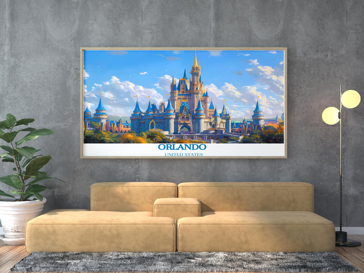 Orlando Travel Posters - Cinderella Castle  Living Room Decor - United States  Framed Prints
