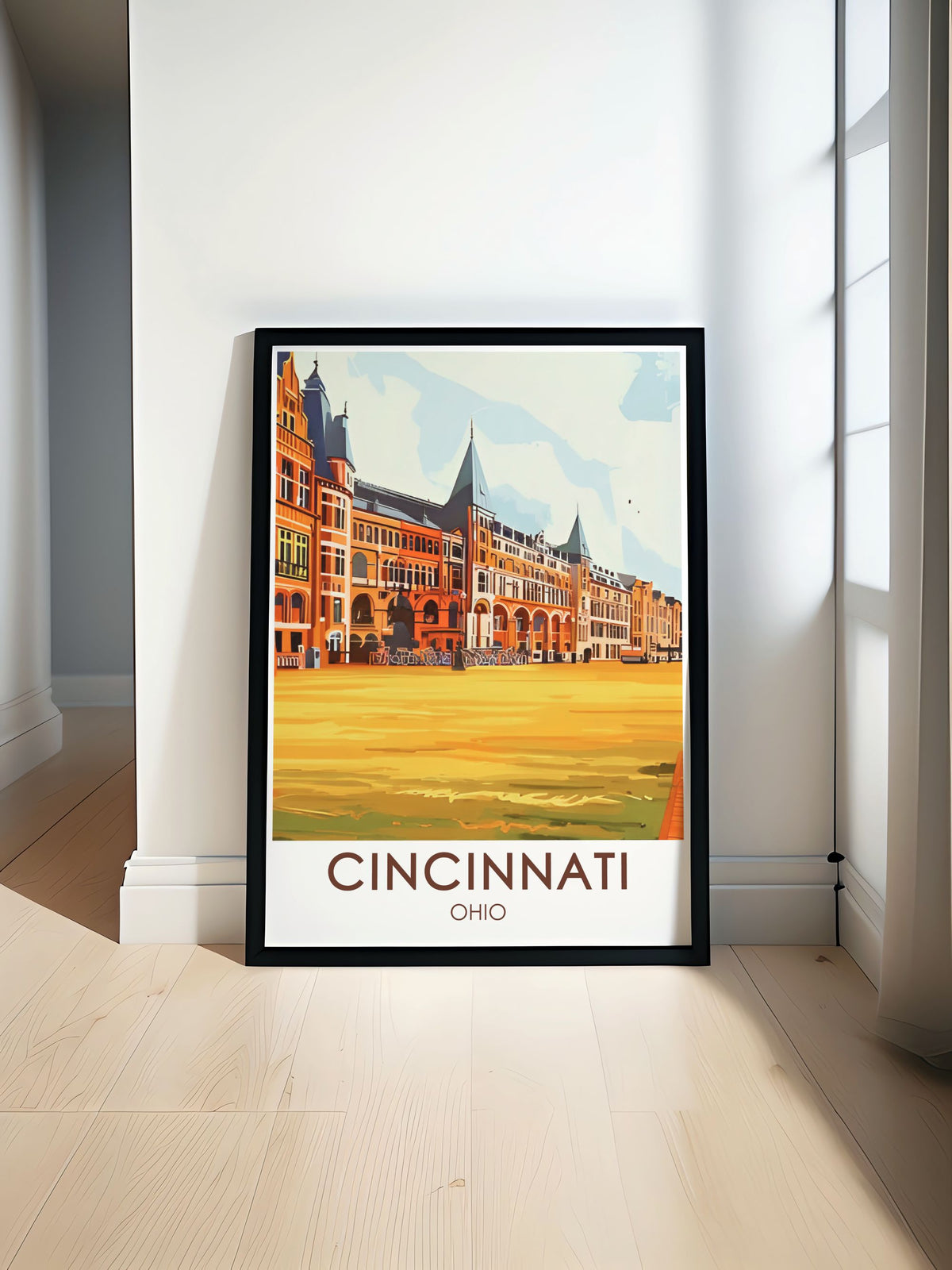 Cincinnati Poster Print -  Cincinnati Music Hall Poster Print - Cincinnati Skyline Travel Print - Cincinnati City Map Canvas Art