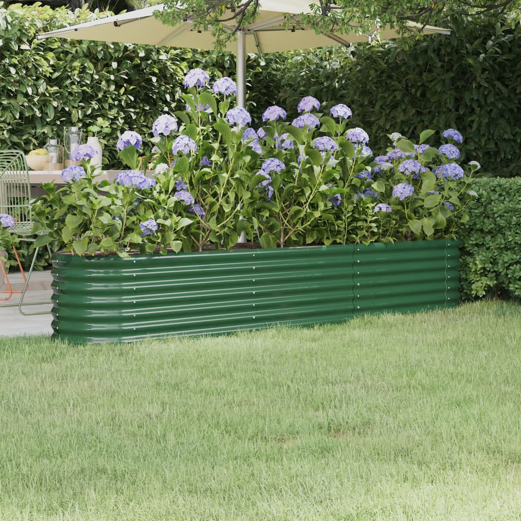 Vidaxl planter 224x40x36 cm galvanized steel green