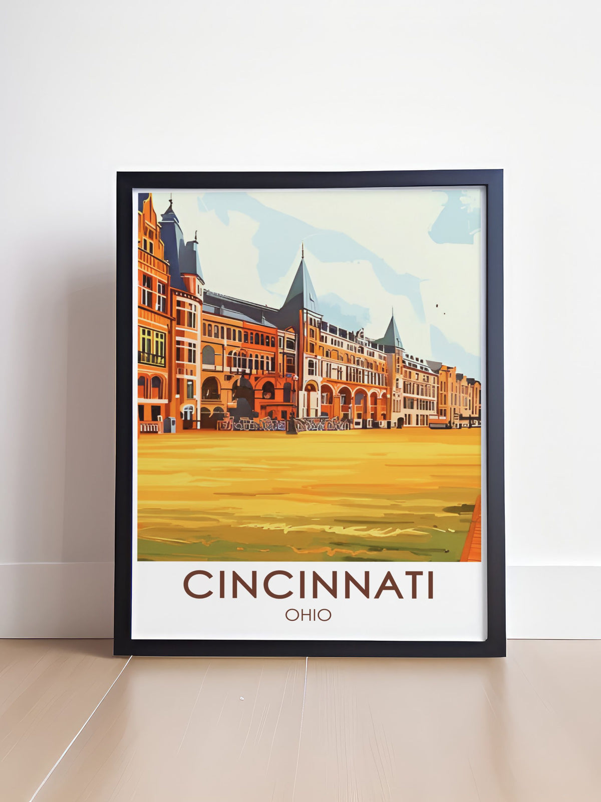 Cincinnati Poster Print -  Cincinnati Music Hall Poster Print - Cincinnati Skyline Travel Print - Cincinnati City Map Canvas Art
