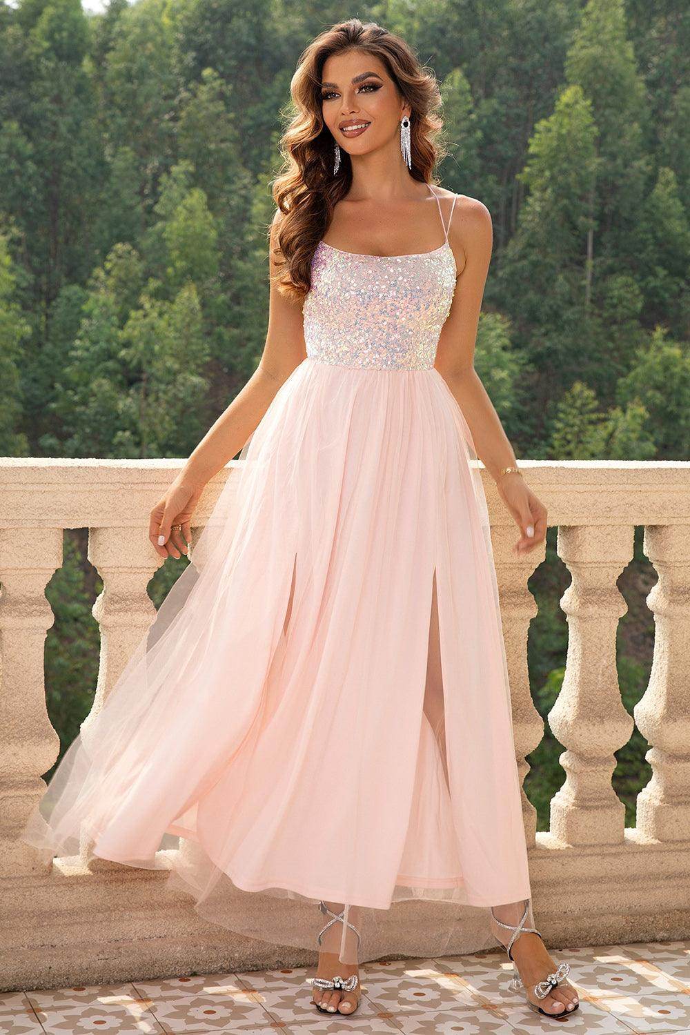 Lace-Up Backless Mesh Dress for Elegant Evening Wear