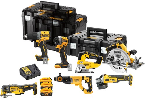 Dewalt dck706p3t | 7-piece combopack | xr 18 volt | 5.0 ah | li-ion | 3 batteries - dck706p3t-qw
