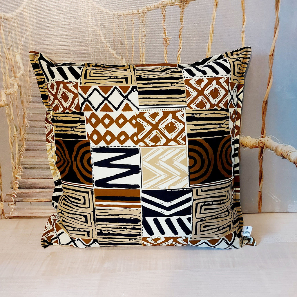Set of 2 | 4 Cushion Covers | 40x40cm | 100% Cotton Wax Ankara Fabric