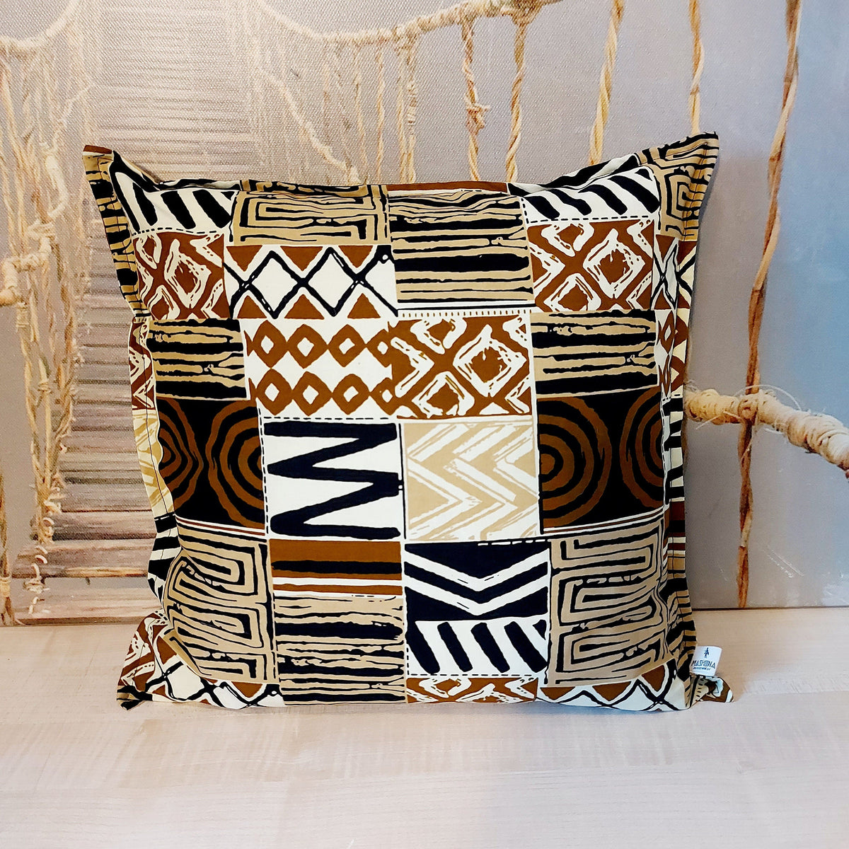 Set of 2 | 4 Cushion Covers | 40x40cm | 100% Cotton Wax Ankara Fabric
