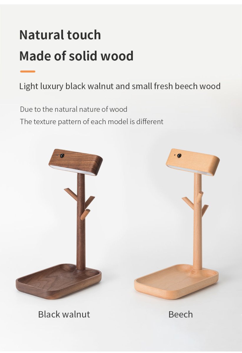 Magnetic Solid Wood Rechargeable Induction Light