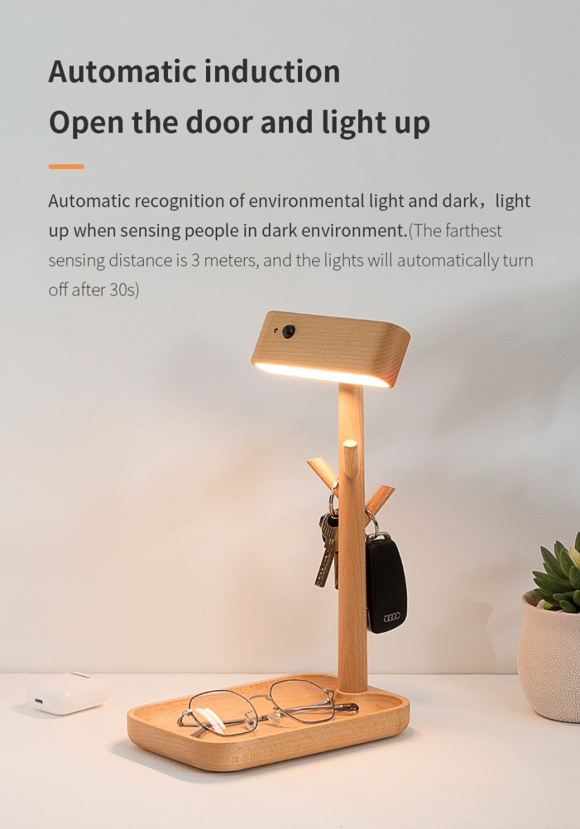 Magnetic Solid Wood Rechargeable Induction Light