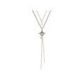 Saturn Planet Pendant Double-layed Gold Necklace