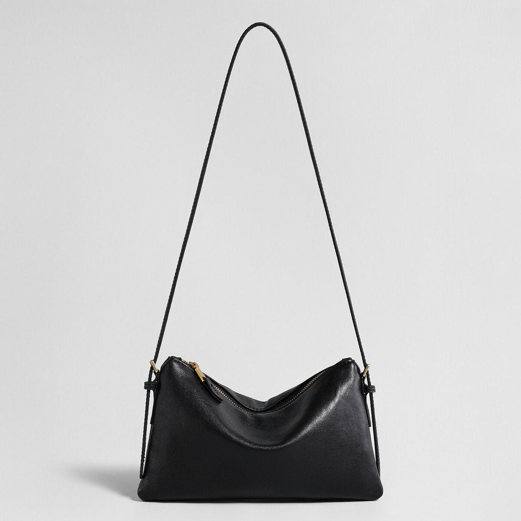 Vegetable-Tanned Lambskin Hobo Bag – Slouchy Shoulder Bag with Slim Adjustable Strap